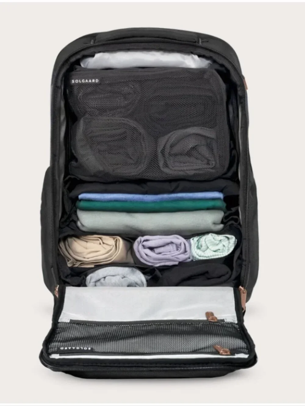RARE Solgaard Venture Backpack w/ Closet Baltic Black Rose Gold Large NWT